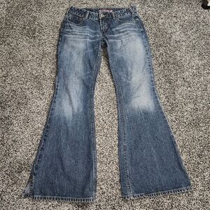 Vintage Y2K Silver Jeans Flare, Women's Size 31x33, Dark,Faded Front‎ 90's 2000s